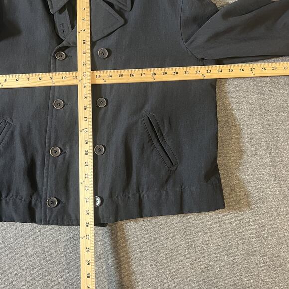 John Varvatos Jacket Mens Large EU 50 Black Double Breasted Peacoat Throat Latch - Picture 5 of 13